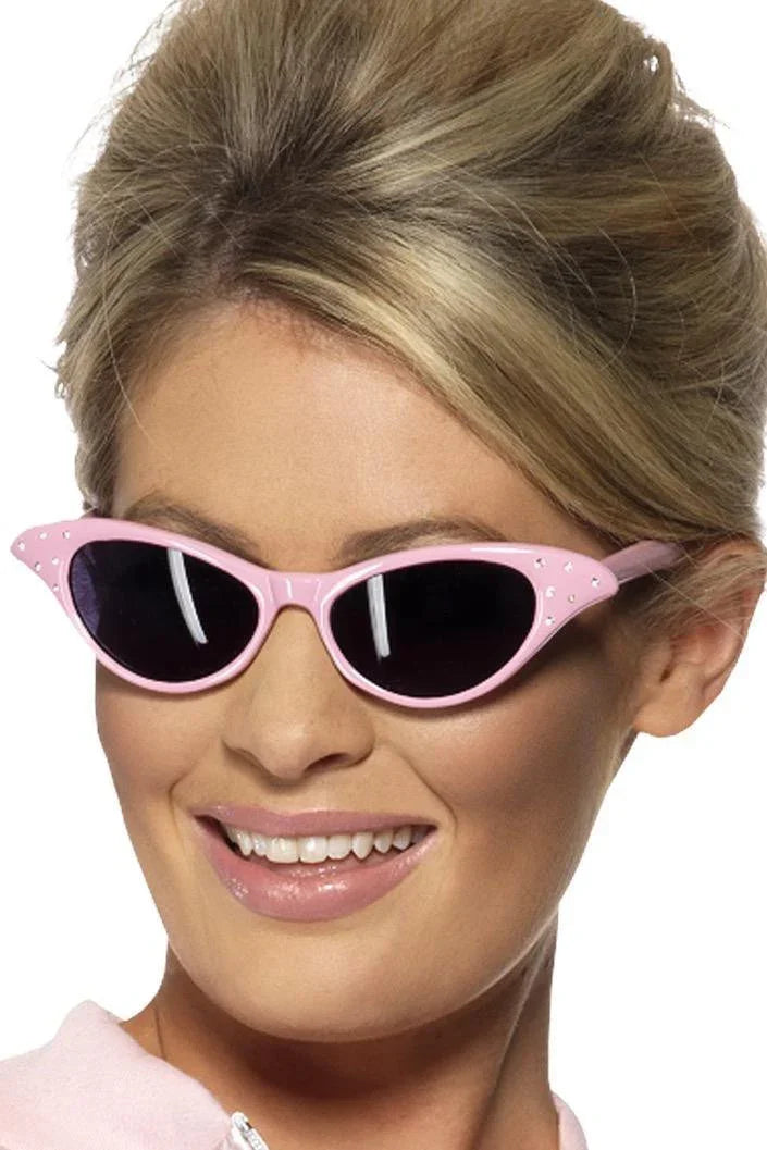 Gafas Pink Ladies Rosas Estilo Años 50 Complementos Grease Años 40 - 50 Smiffys