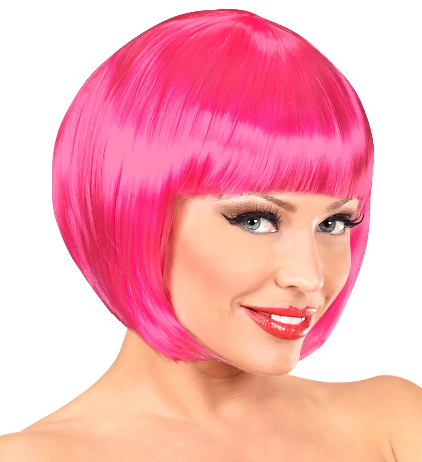 Peluca Media Melena Fucsia COMPLEMENTOS Widmann