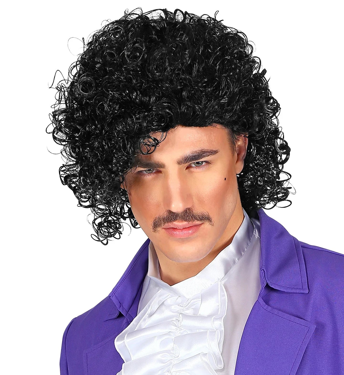 Peluca de Prince Años 80 Morena Rizada Pelucas Morenas Widmann