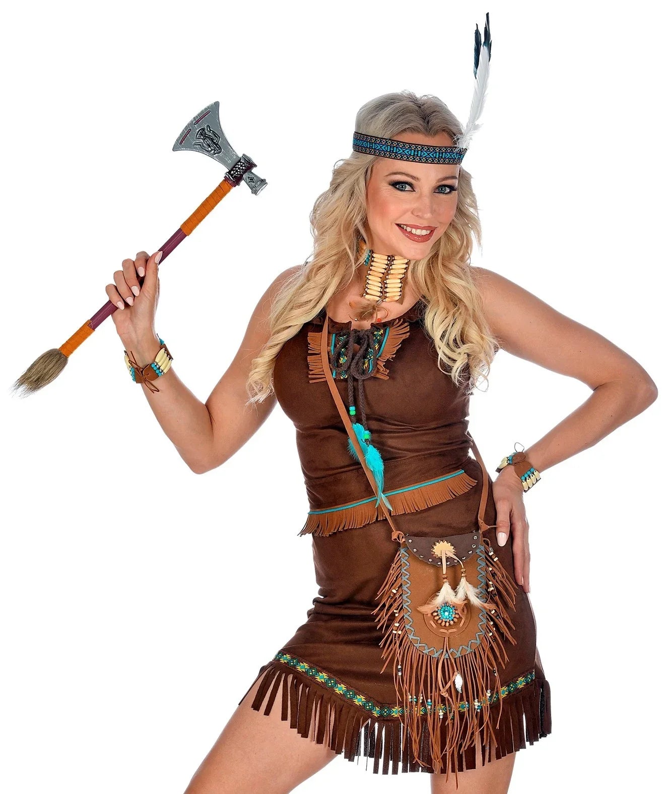 Bolso Indio Decorado con Flecos y Plumas Complementos Indios Widmann