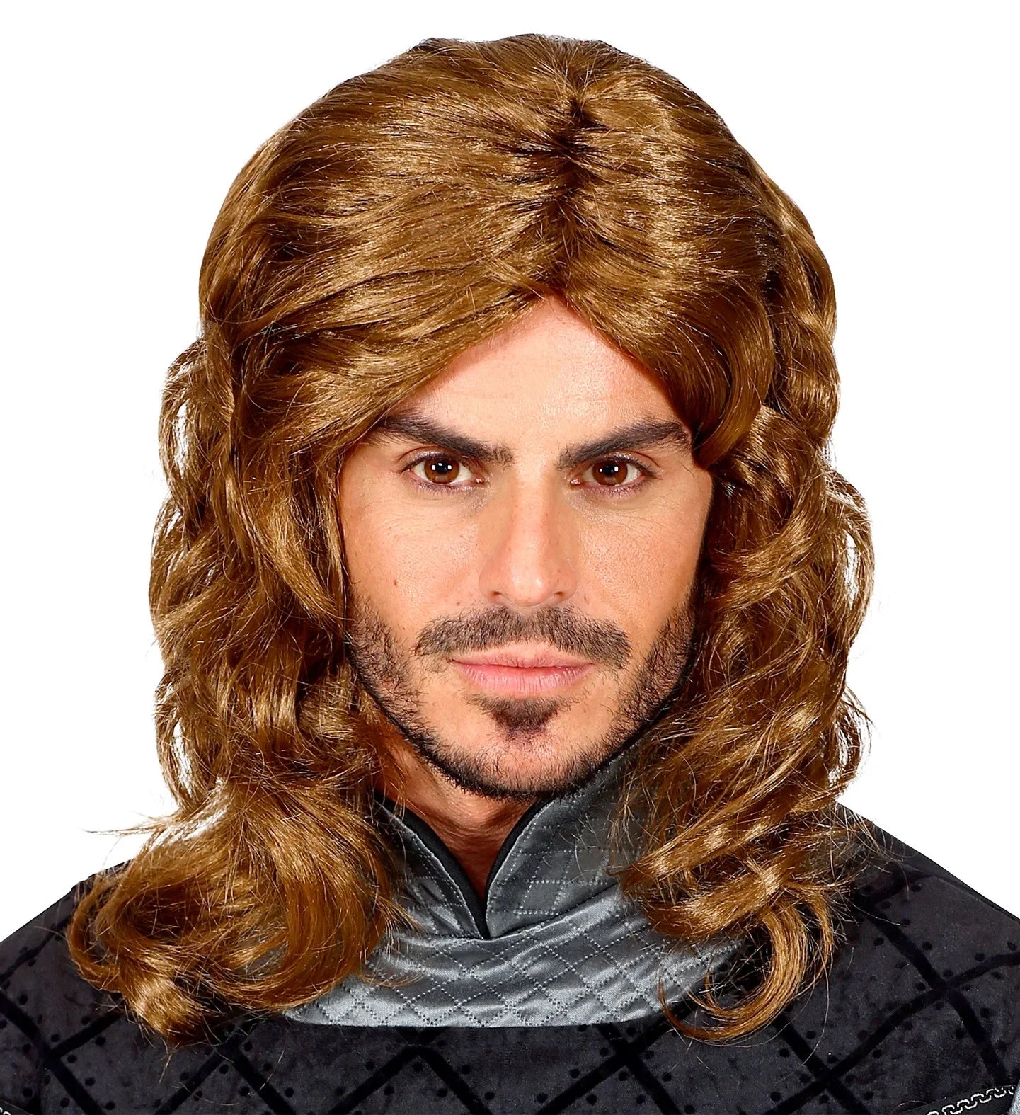 Peluca de Caballero Medieval Castaña Larga Complementos Medievales Widmann