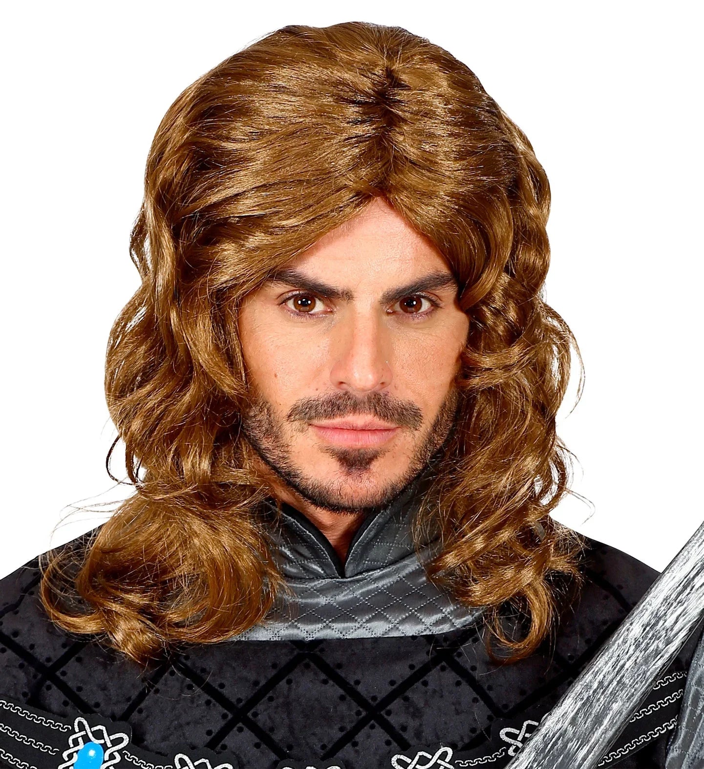 Peluca de Caballero Medieval Castaña Larga Complementos Medievales Widmann