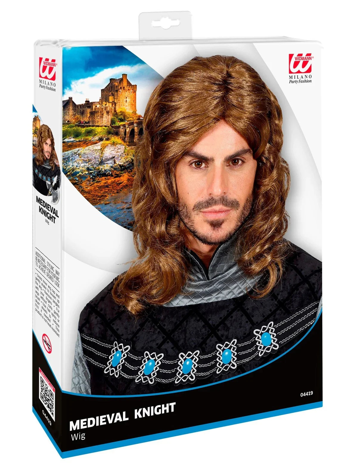 Peluca de Caballero Medieval Castaña Larga Complementos Medievales Widmann