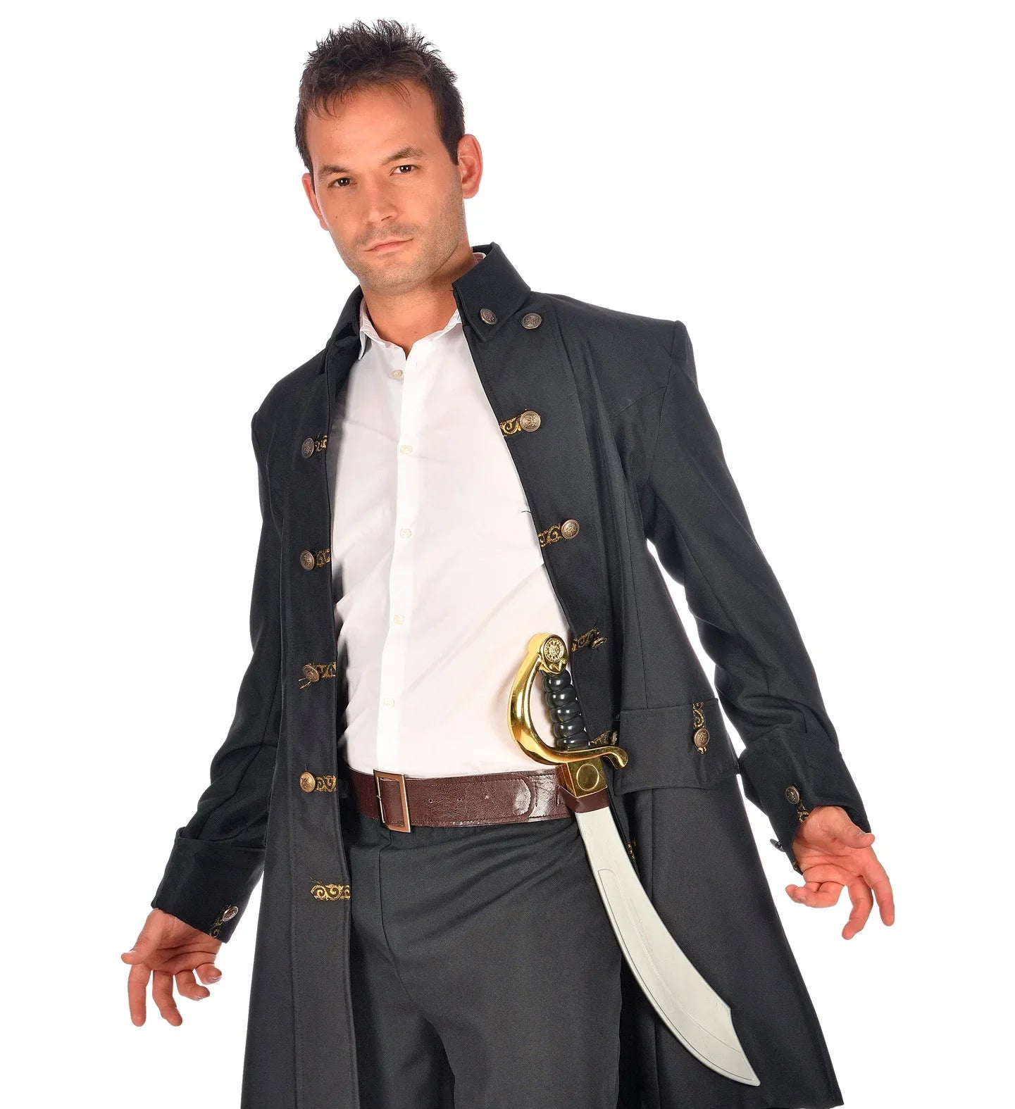 Cinturón Marrón de Polipiel con Fundas para Espadas Cinturones Widmann