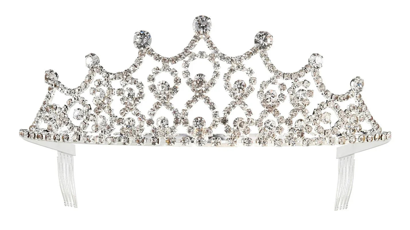 Tiara de Reina Metálica con Pedrería de Strass Coronas y Tiaras Widmann