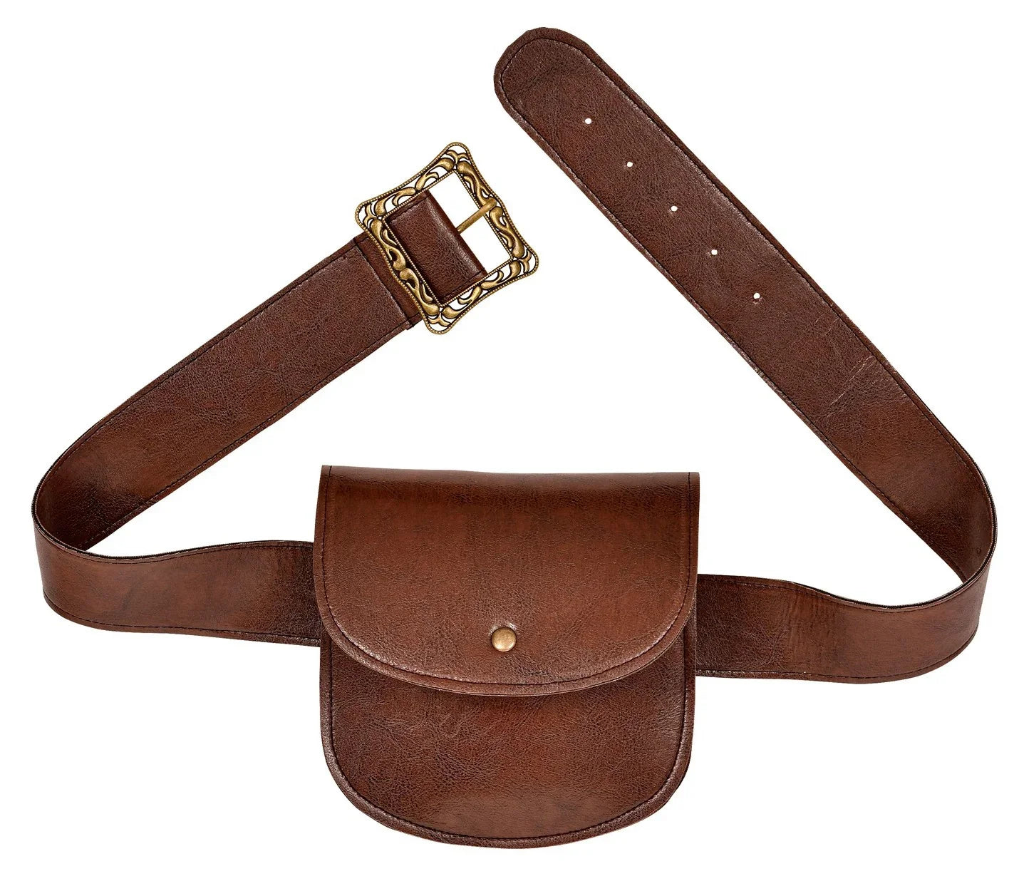 Cinturón Marrón de Polipiel con Bolso Complementos Medievales Widmann