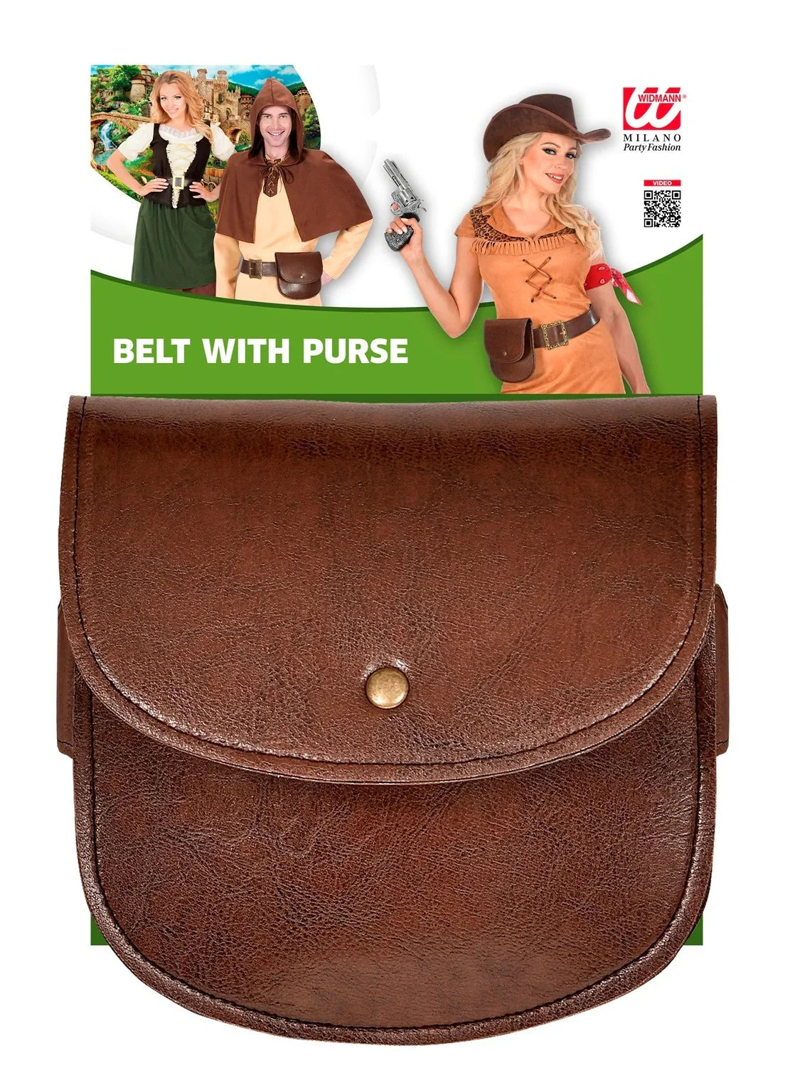 Cinturón Marrón de Polipiel con Bolso Complementos Medievales Widmann