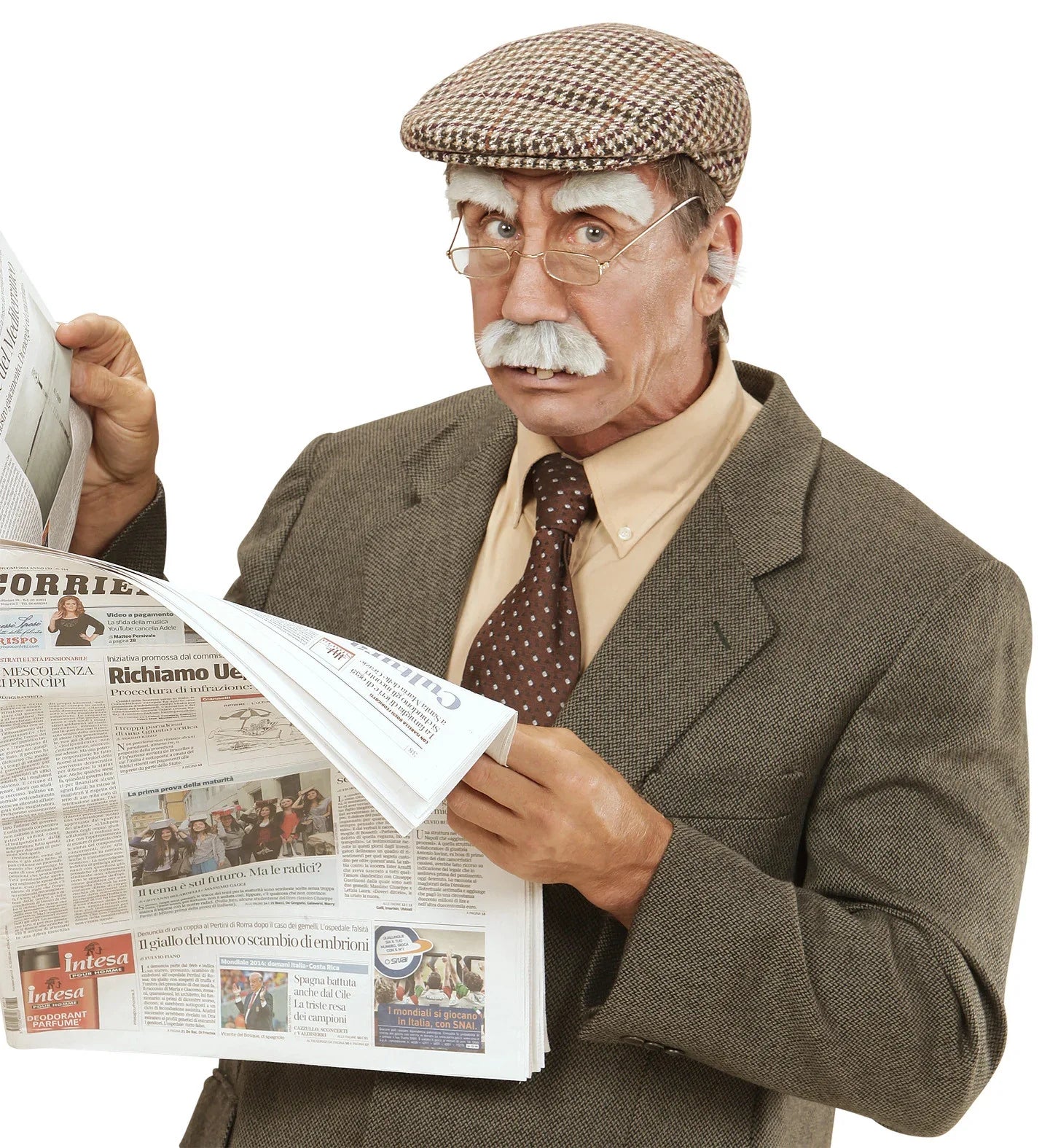 Kit de Abuelo con Bigote Blanco y Cejas Abuelas y Ancianos Widmann