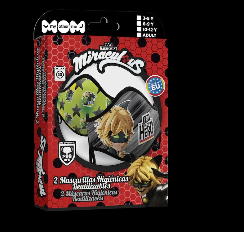 Mascarilla de Cat Noir para Adulto LadyBug y CatNoir Viving