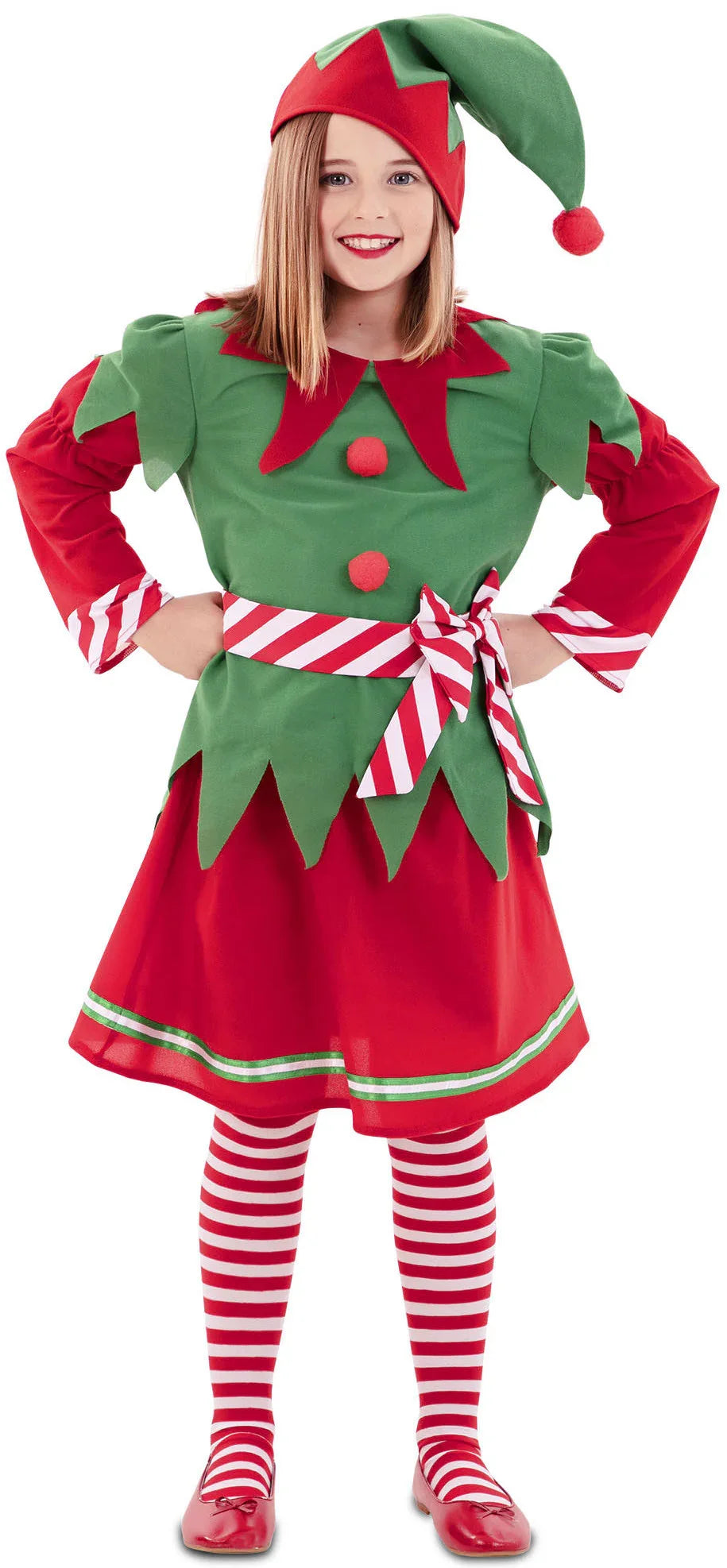 Disfraz de Elfa de Navidad para Niña Elfos Navideños EuroCarnavales