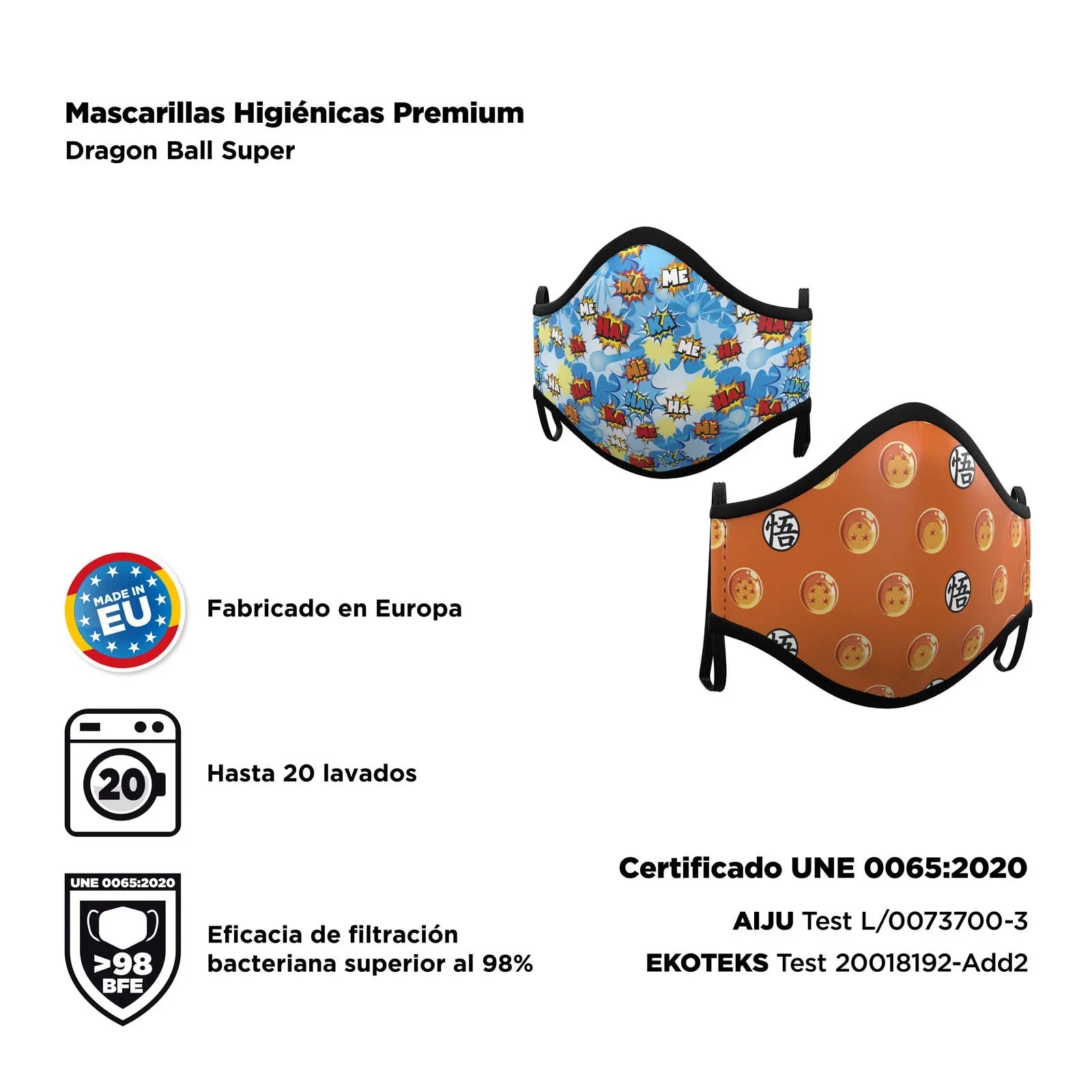 Mascarilla de Dragon Ball Estampada para Adulto Dragon Ball Viving