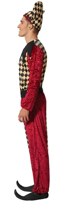 Disfraz de Arlequín Dorado y Rojo para Hombre Arlequines y Bufones Atosa