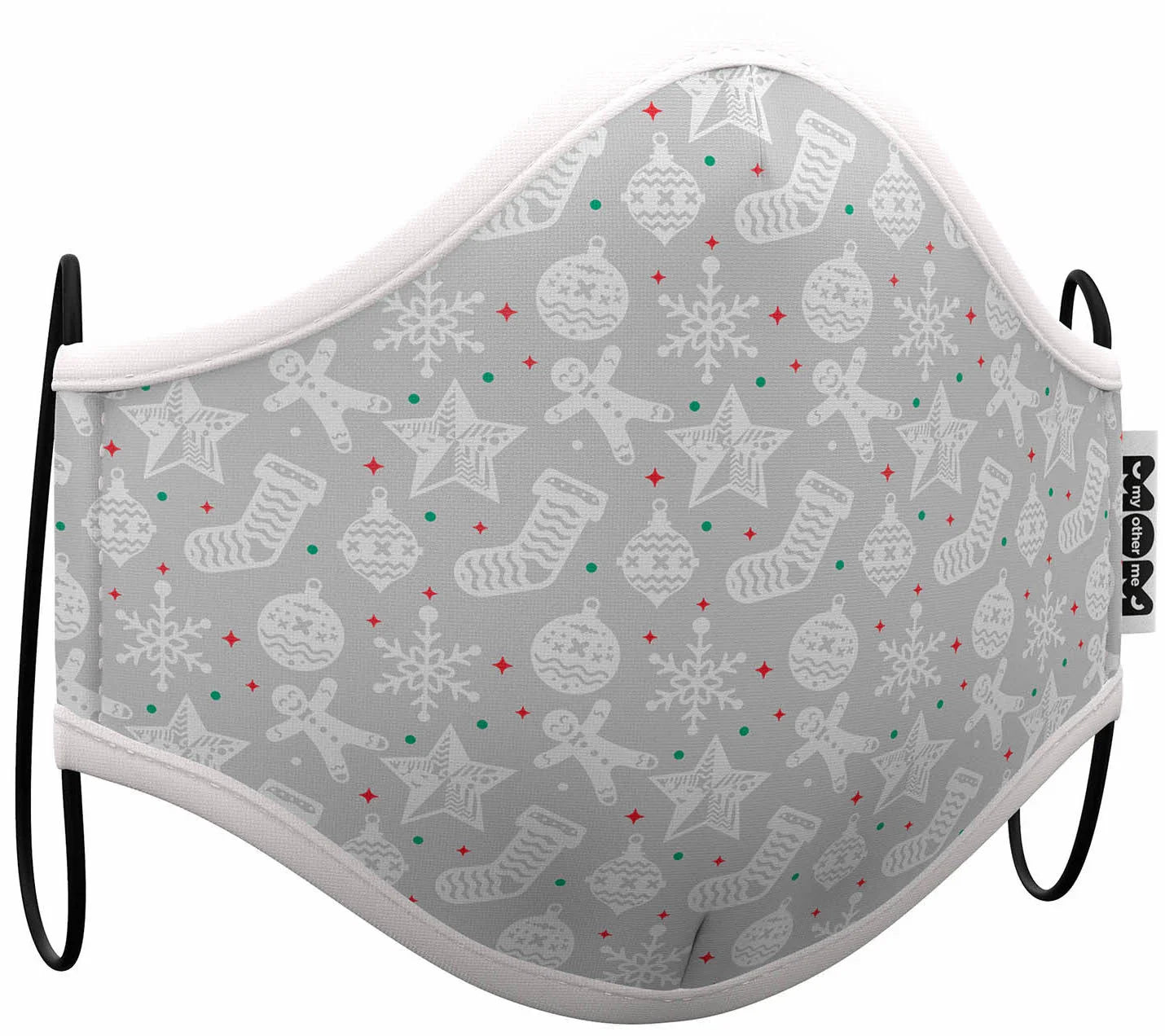 Mascarilla Gris Estampado Navidad Infantil Mascarillas Navideñas Viving