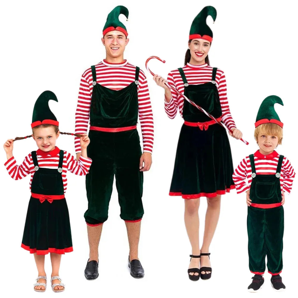 Disfraces para Grupo de Elfos Navideños con Peto Elfos Navideños Disfraces Simon