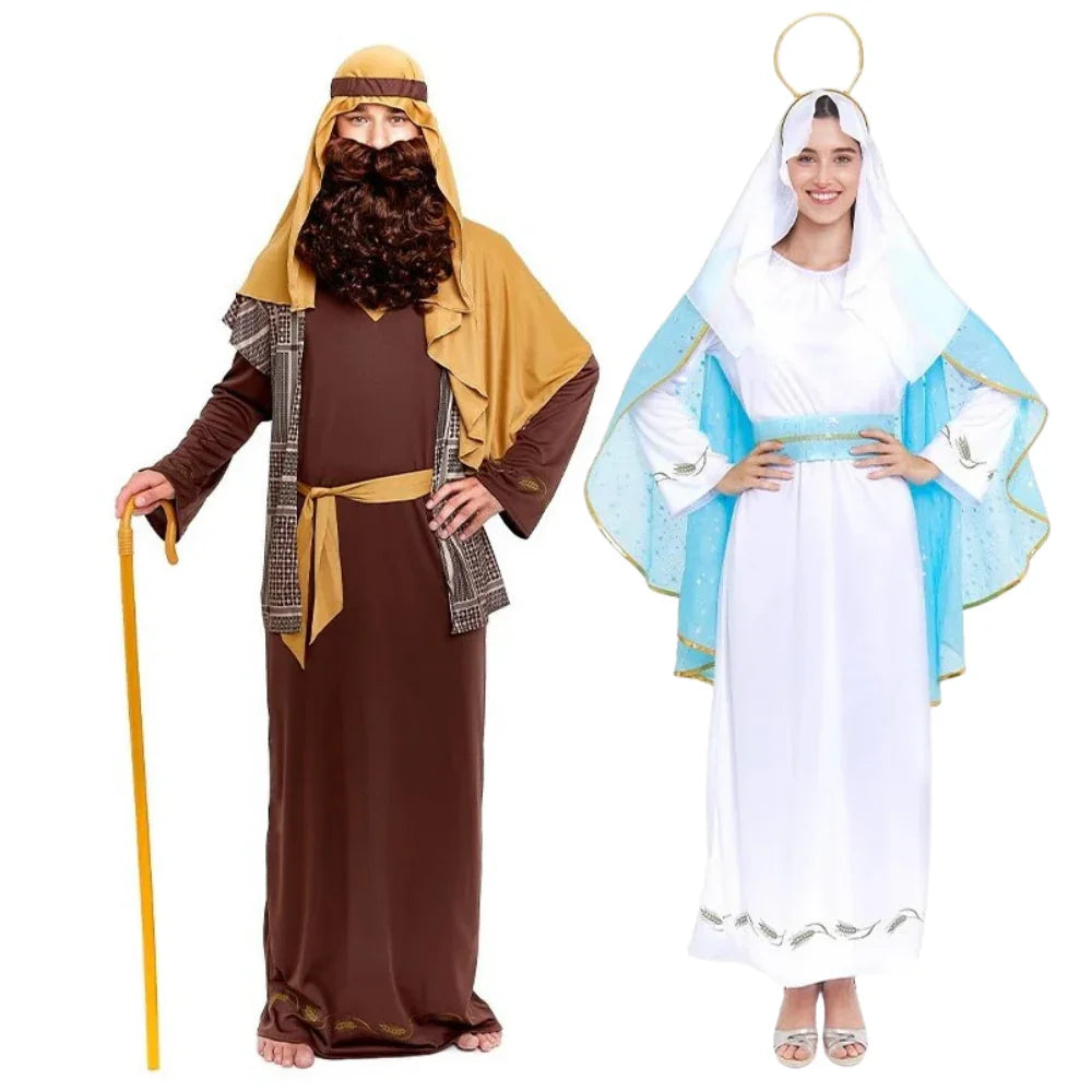 Disfraces en Pareja de San José y Virgen María Navideños Personajes del Belén Disfraces Simon