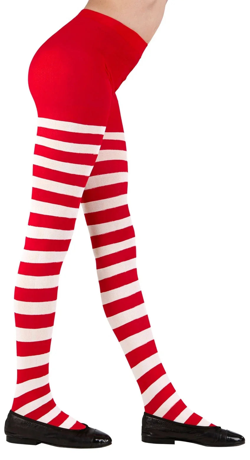 Pantys de Niña con Rayas Rojas y Blancas Medias y Pantys Widmann