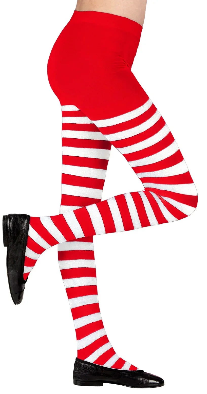 Pantys de Niña con Rayas Rojas y Blancas Medias y Pantys Widmann