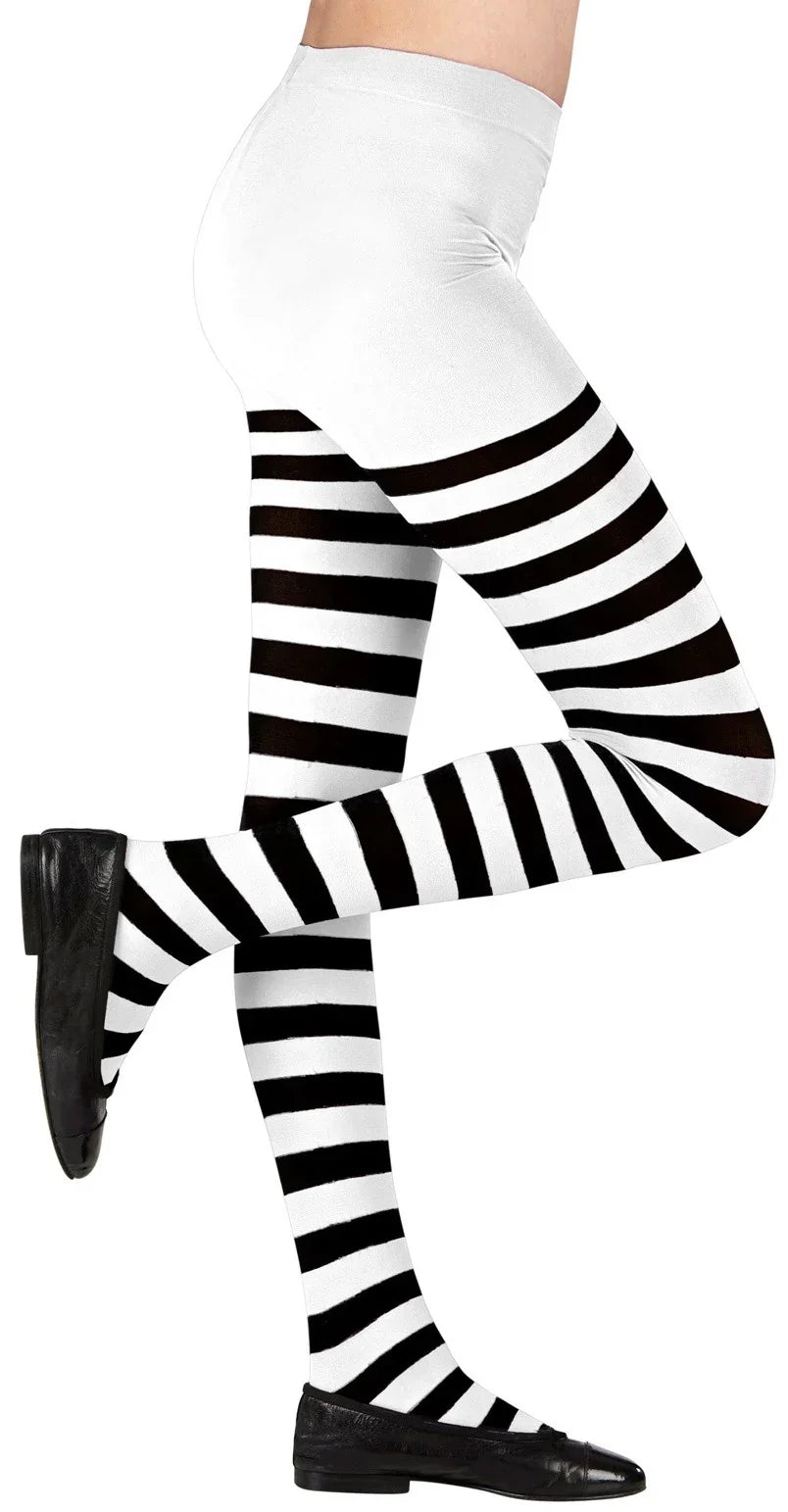 Pantys para Niña de Rayas Blancas y Negras Medias y Pantys Widmann