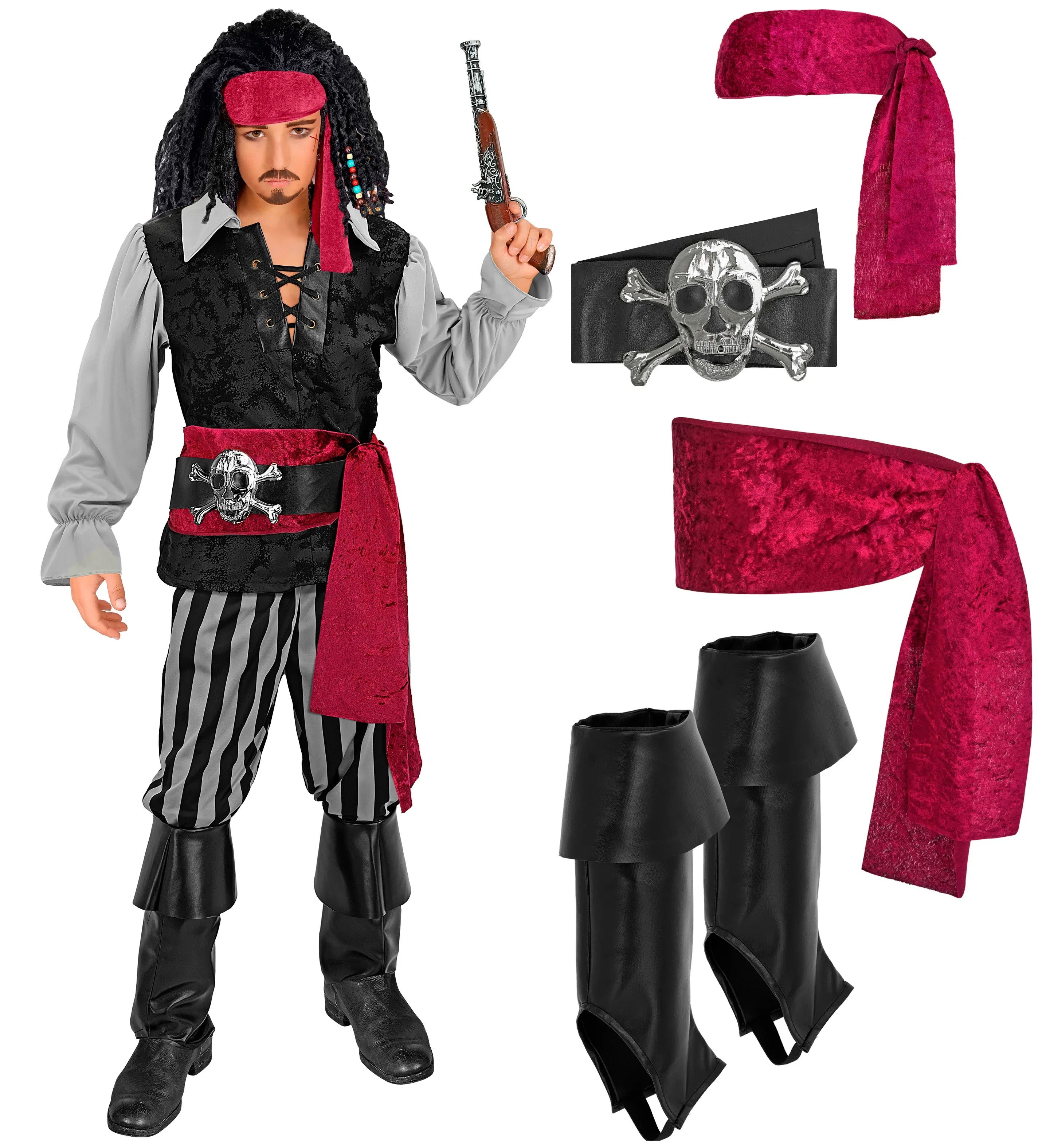 Disfraz de Capitán Pirata Oscuro para Niño Piratas Infantiles Widmann