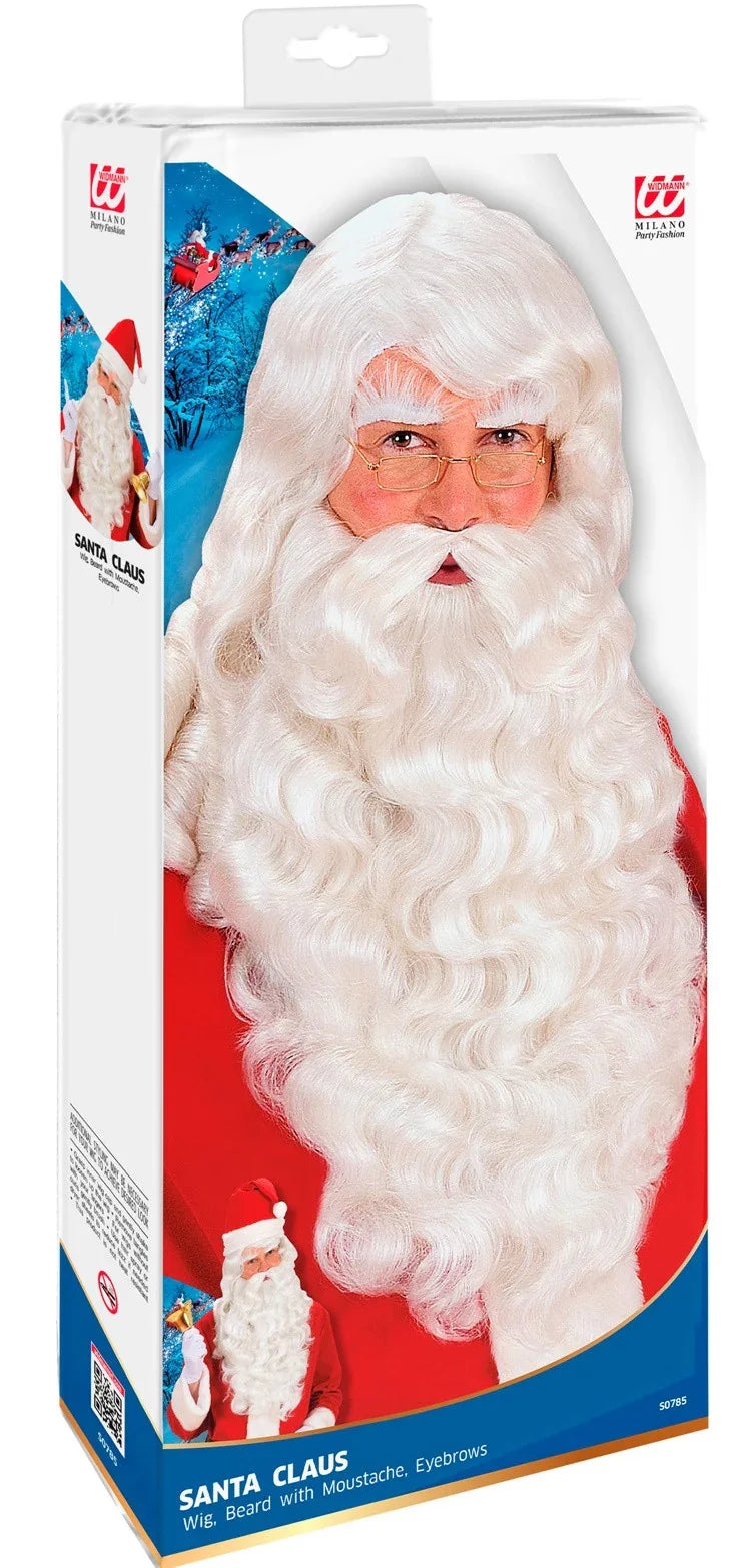 Peluca Blanca y Barba de Santa Claus Premium COMPLEMENTOS Widmann