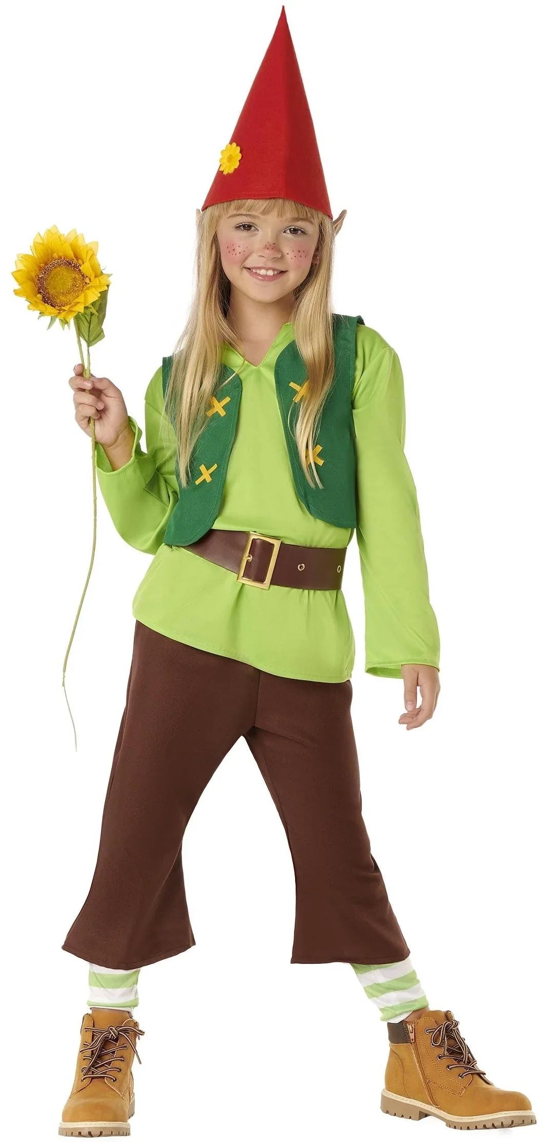 Disfraz de Enanito Verde Infantil Duendes, Hadas y Elfos Kimokawaii