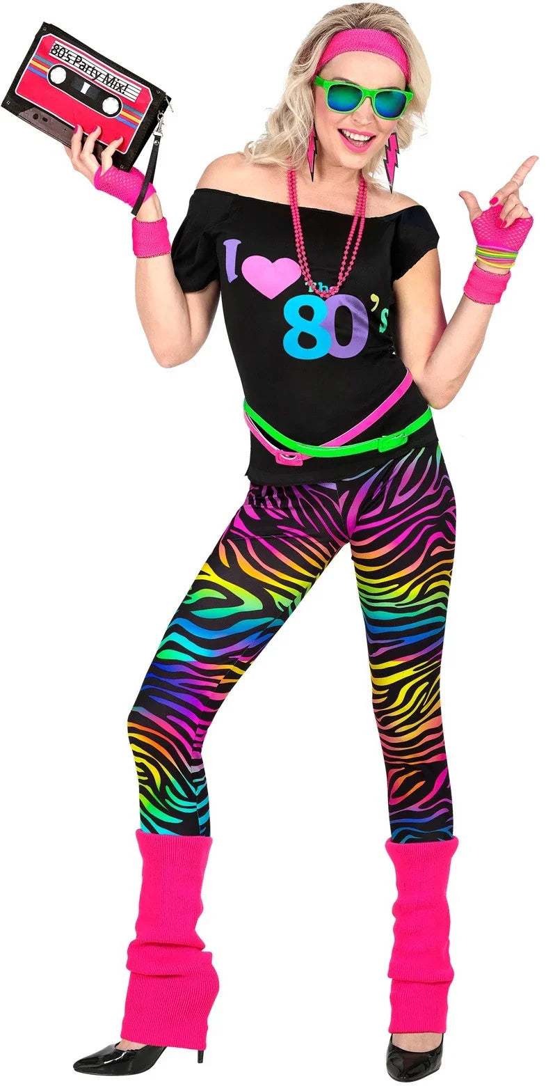 Disfraz de Chica Ochentera para Mujer Años 80 Widmann
