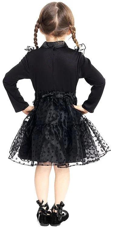 Disfraz de Miércoles Elegante Infantil Miércoles Addams Partilandia