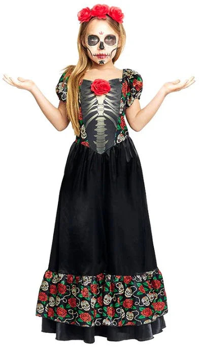 Disfraz de Catrina Siniestra para Niña Catrina Partilandia