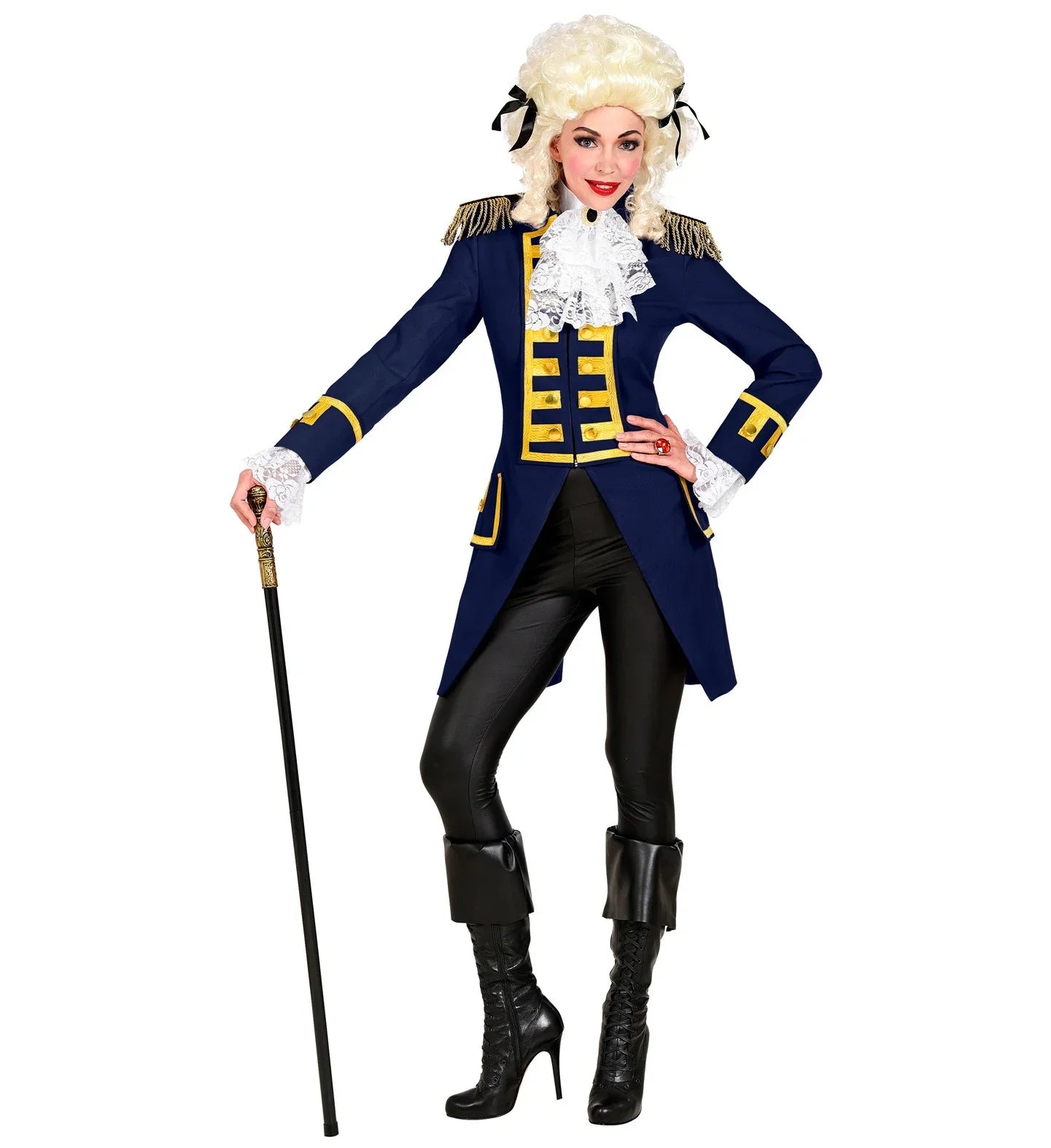 Chaqueta Azul con Pechera Dorada para Mujer Chaquetas, Chalecos y Camisas Widmann