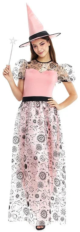 Disfraz de Bruja Bondadosa Rosa para Mujer Brujas Partilandia