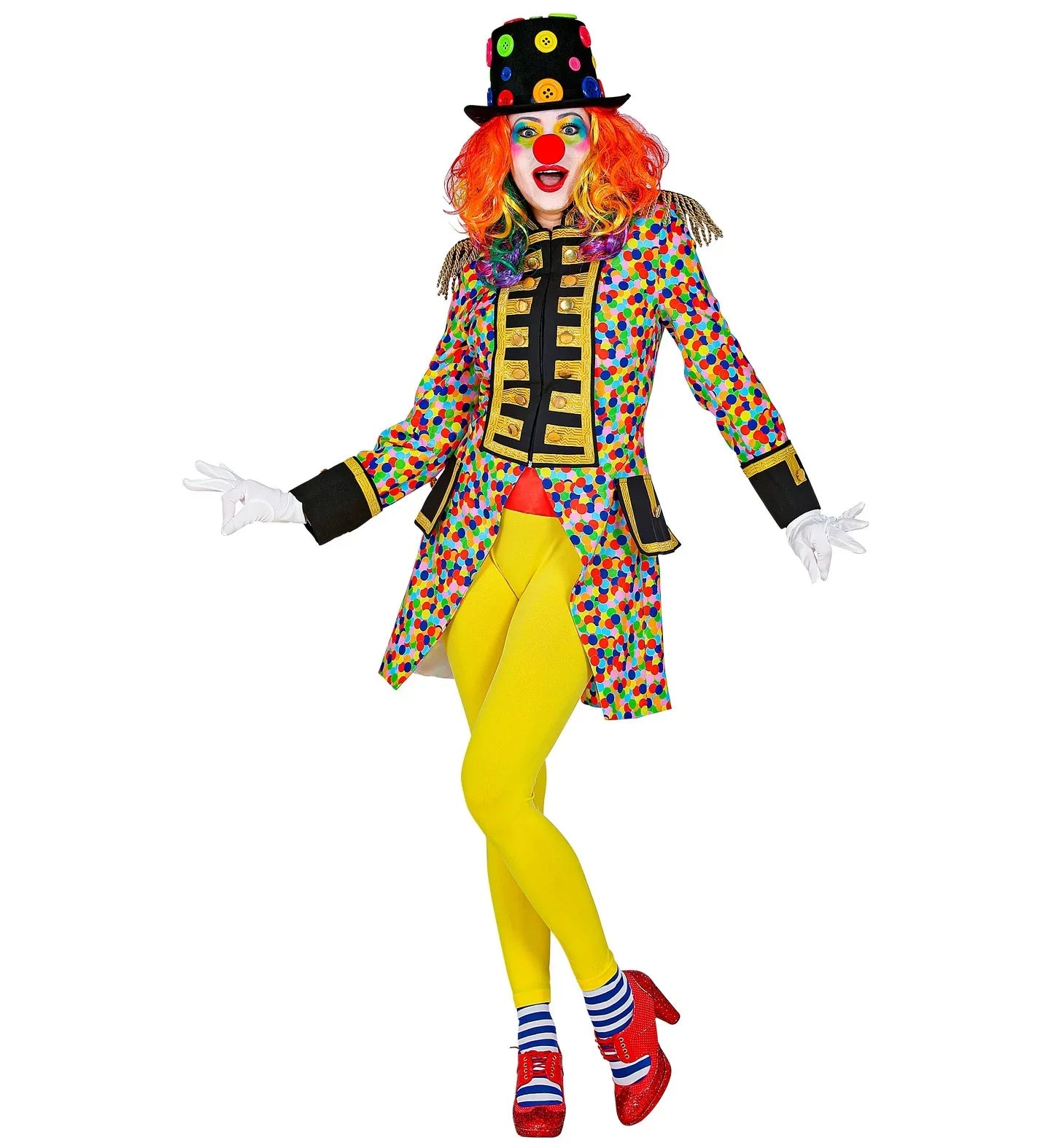 Chaqueta de Lunares de Colores con Pechera Dorada para Mujer Chaquetas, Chalecos y Camisas Widmann