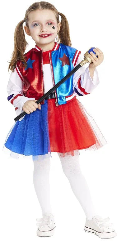 Disfraz de Harley Villana con Tutú para Niña Harley Quinn Partilandia