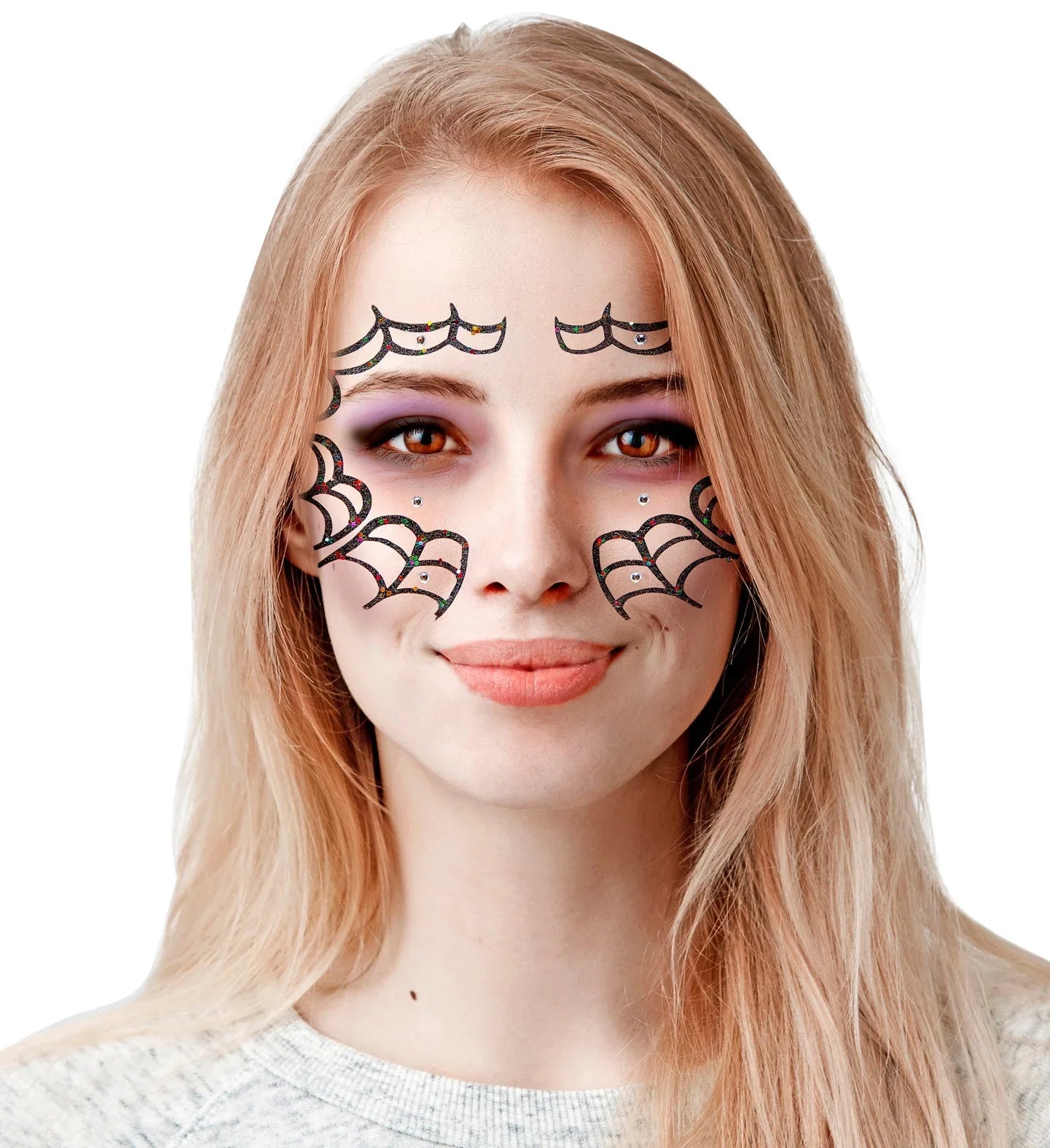 Set de Adhesivos de Tela de Araña con Purpurina Kits de Maquillaje Widmann