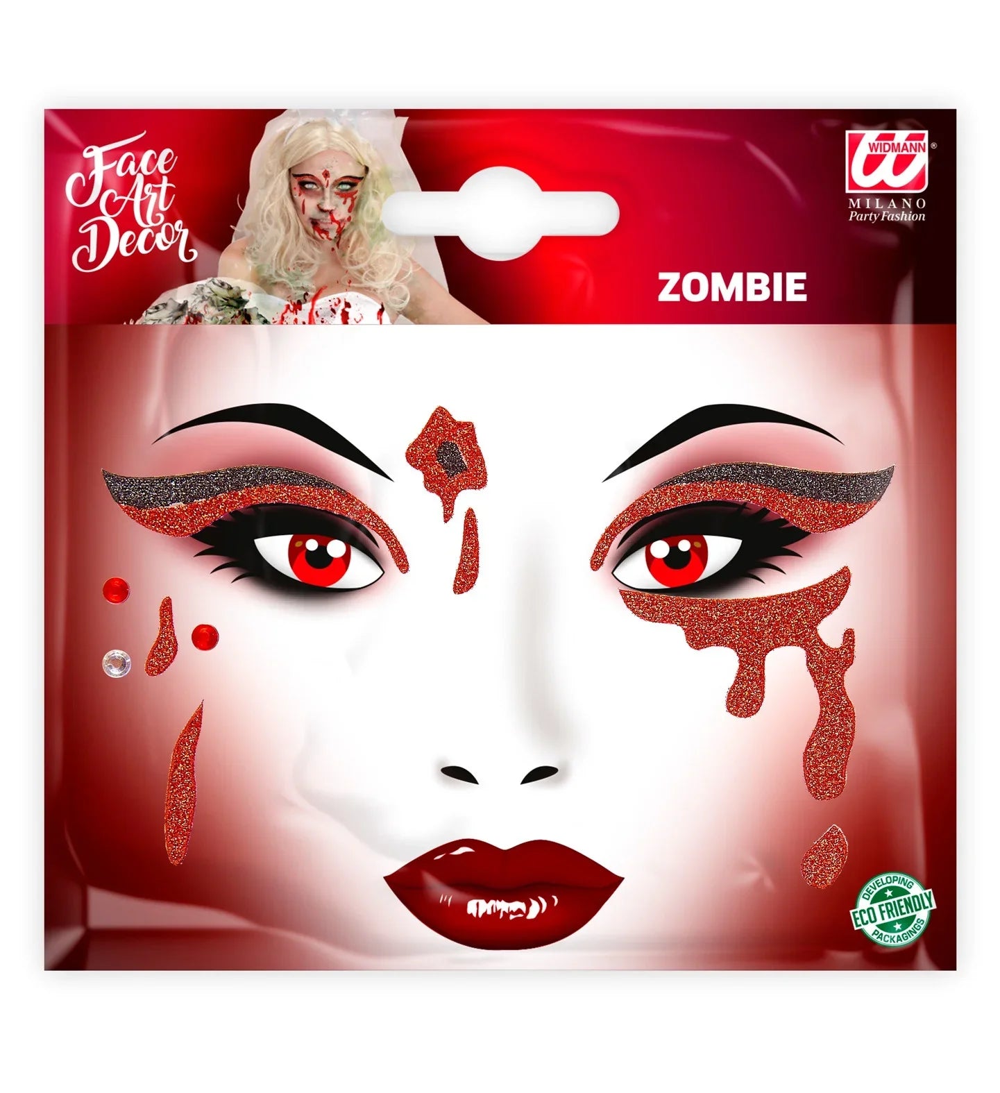 Set de Adhesivos Sangrientos con Purpurina Kits de Maquillaje Widmann