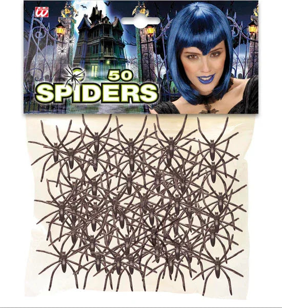 Pack de Cincuenta Arañas - Spiders - Halloween Widmann