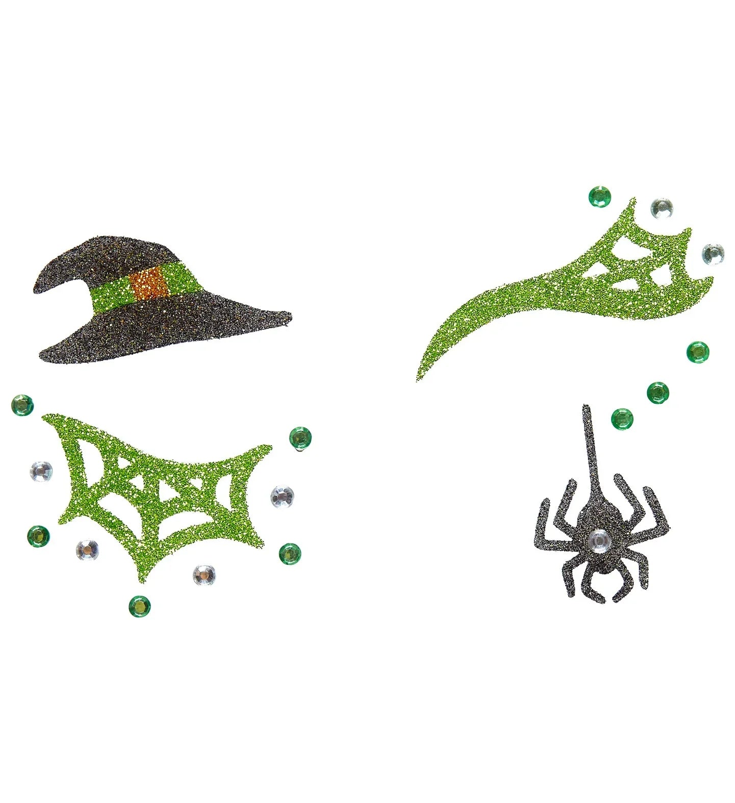 Set de Adhesivos de Bruja con Purpurina Kits de Maquillaje Widmann