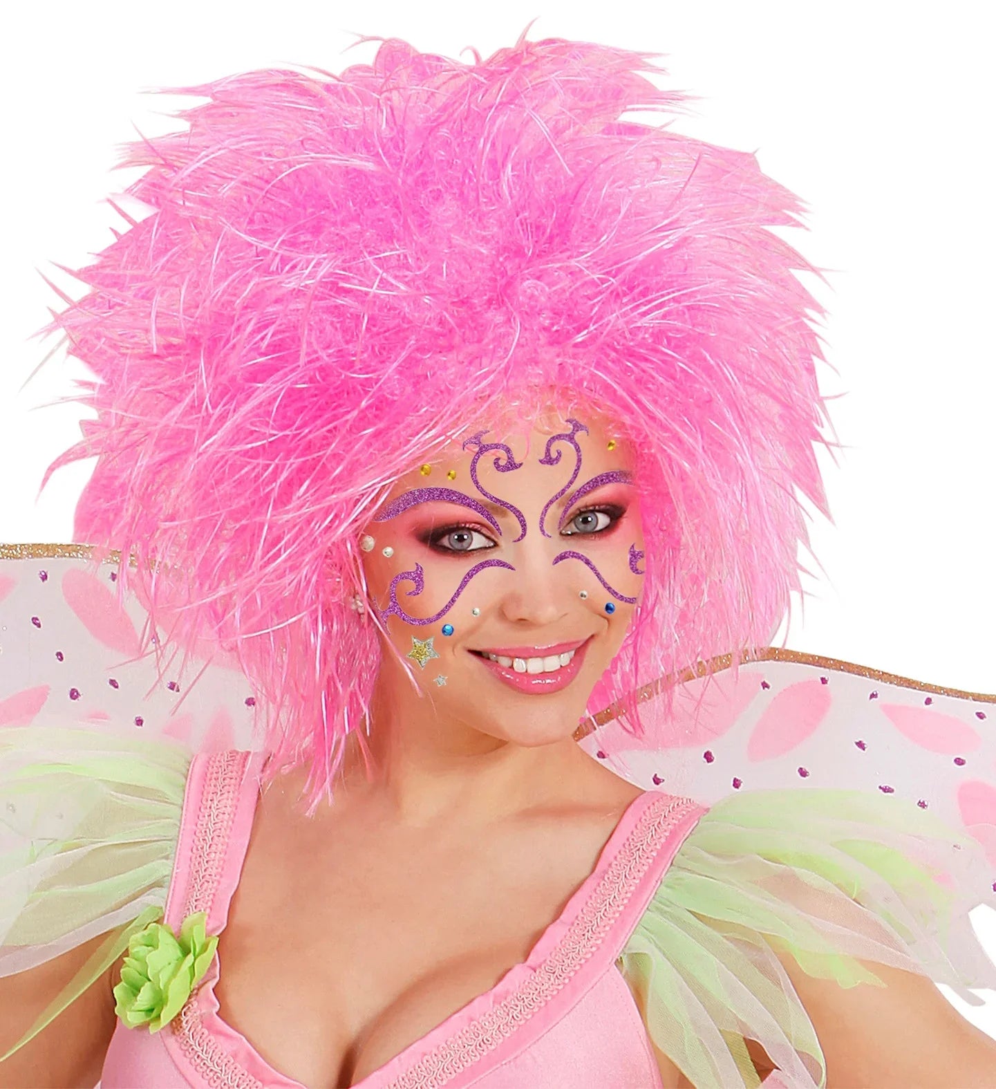 Set de Adhesivos de Hada Rosa con Purpurina Kits de Maquillaje Widmann