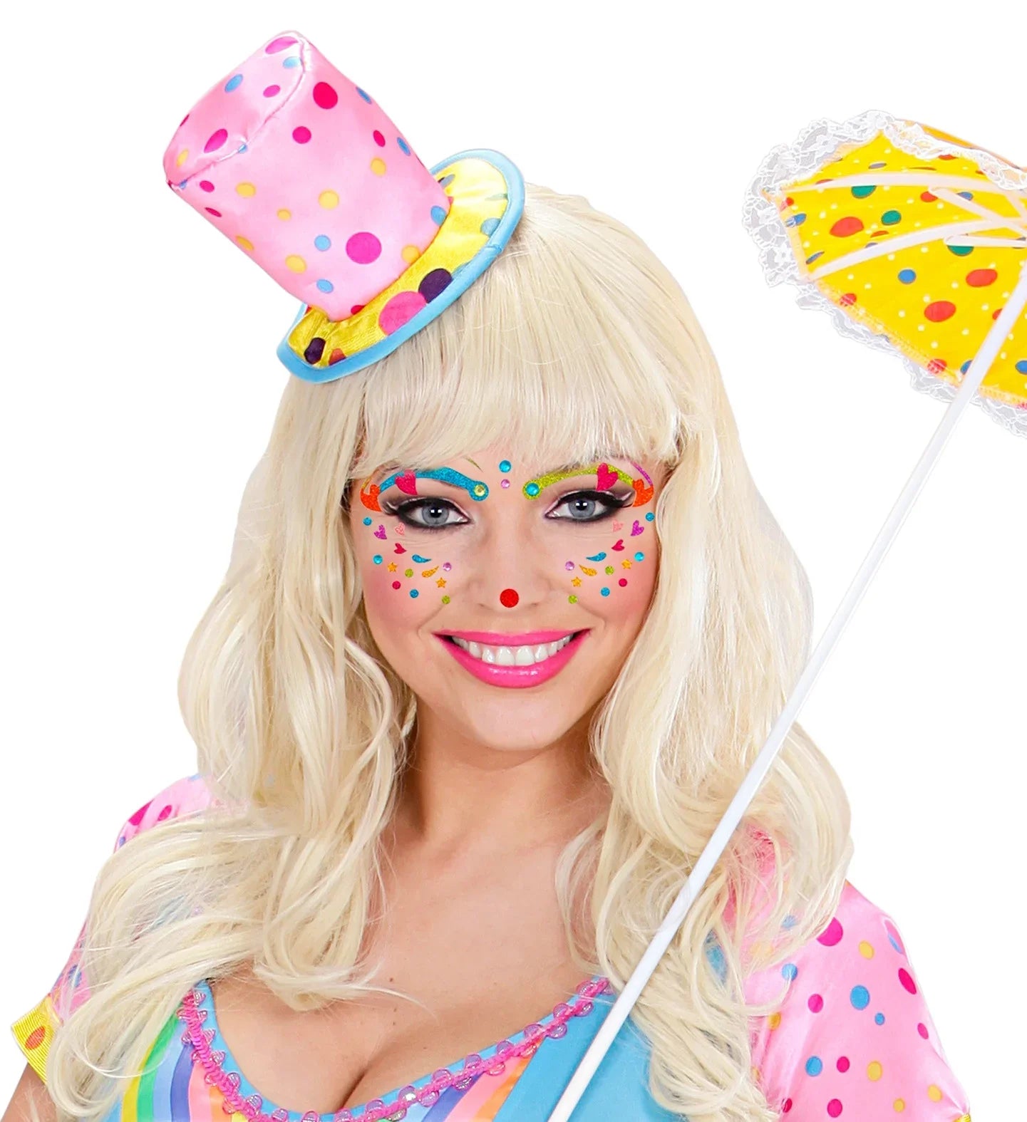 Set de Adhesivos de Payaso con Purpurina Kits de Maquillaje Widmann