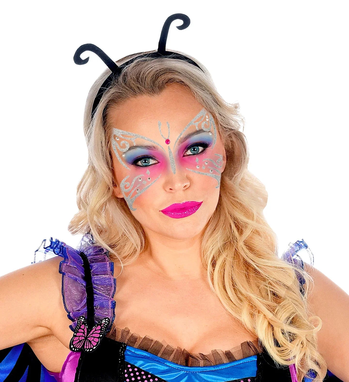 Set de Adhesivos de Mariposa con Purpurina Kits de Maquillaje Widmann