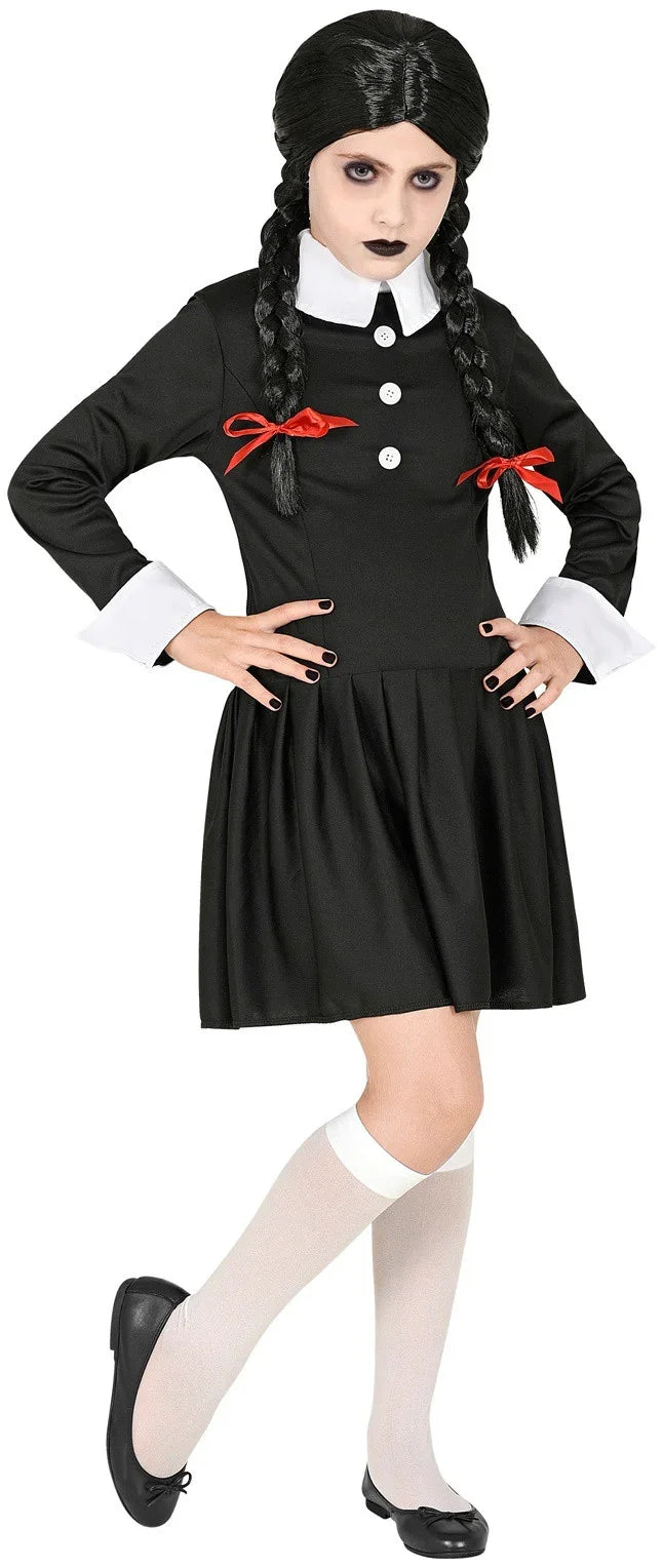 Disfraz de Miércoles Clásico para Niña Miércoles Addams Widmann