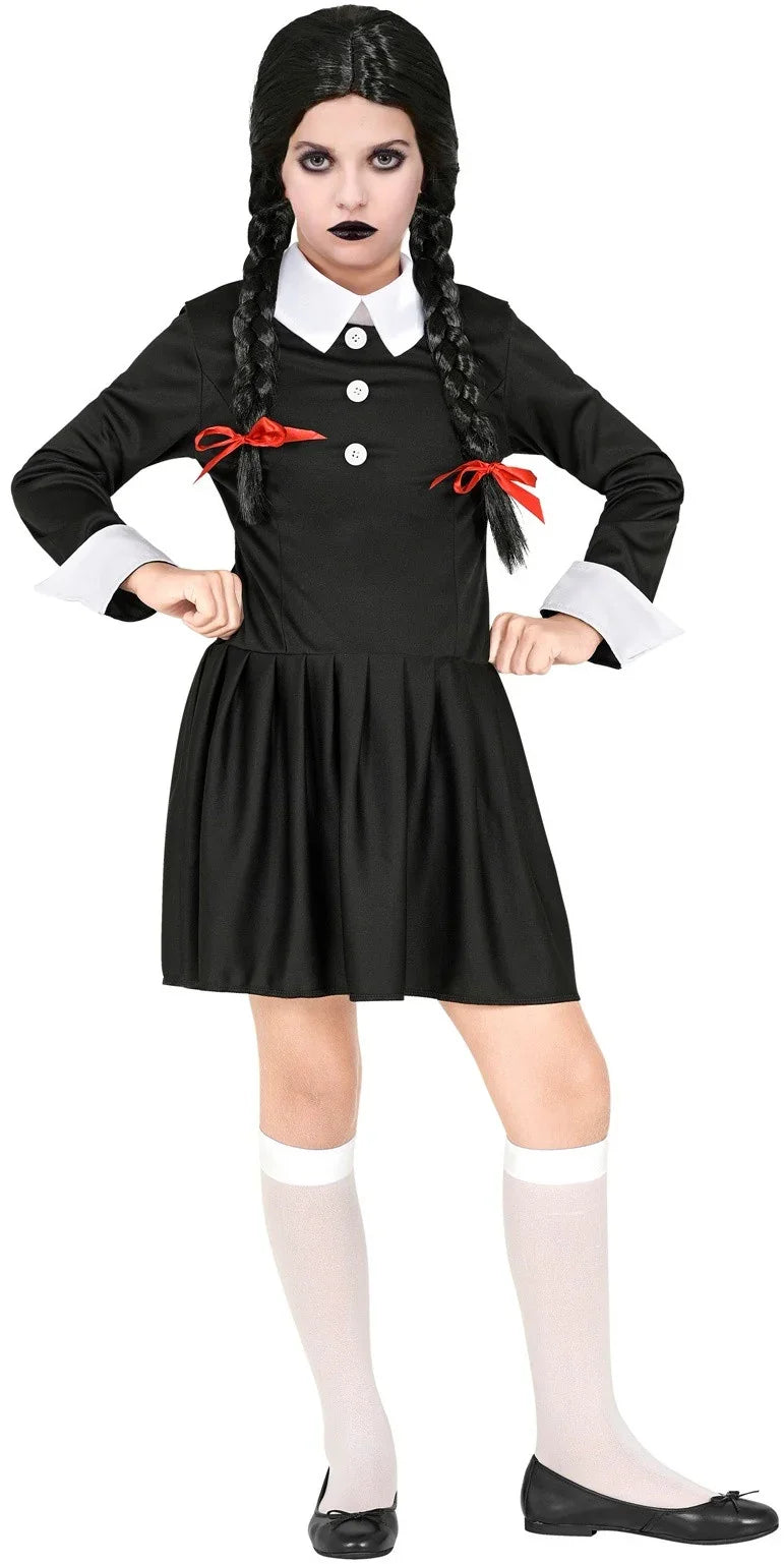 Disfraz de Miércoles Clásico para Niña Miércoles Addams Widmann