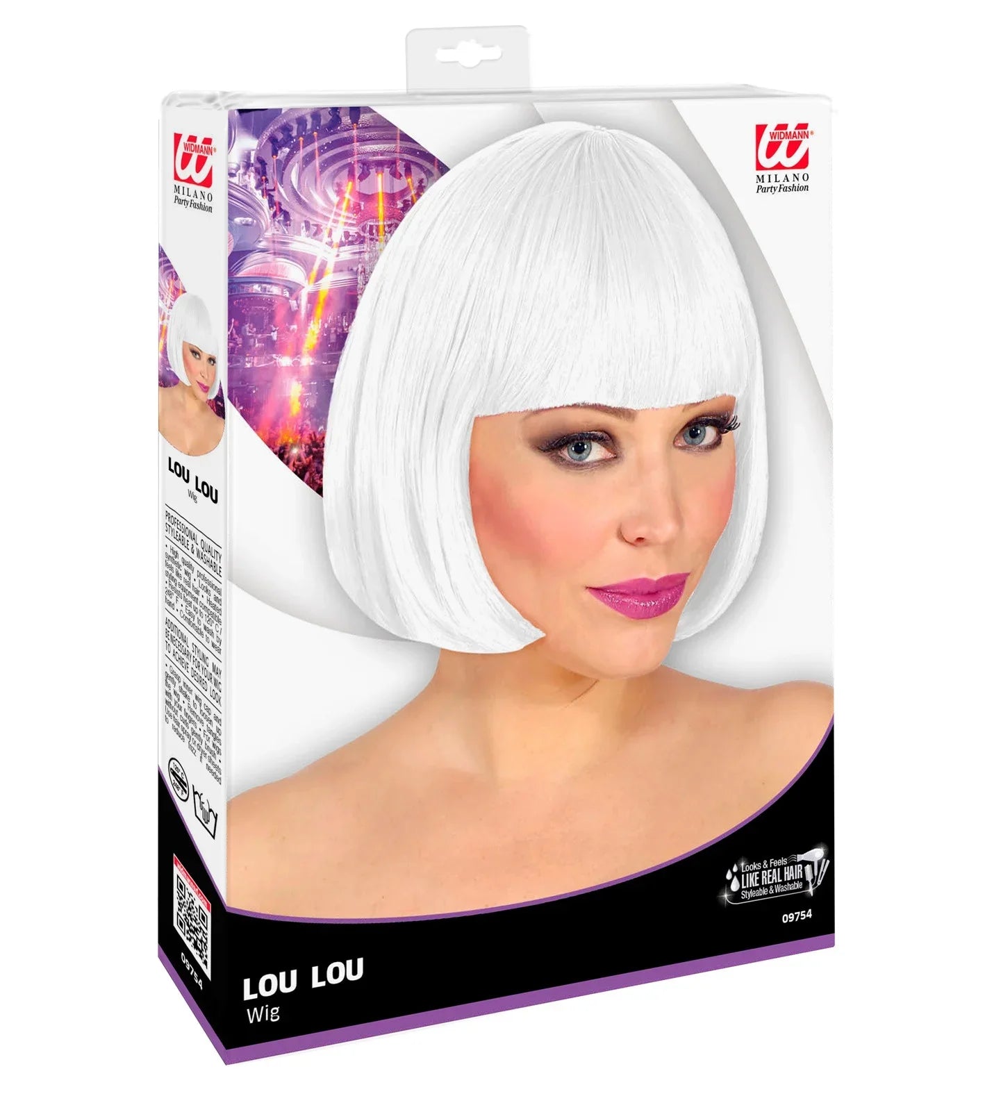 Peluca Blanca de Melena Corta Lisa COMPLEMENTOS Widmann