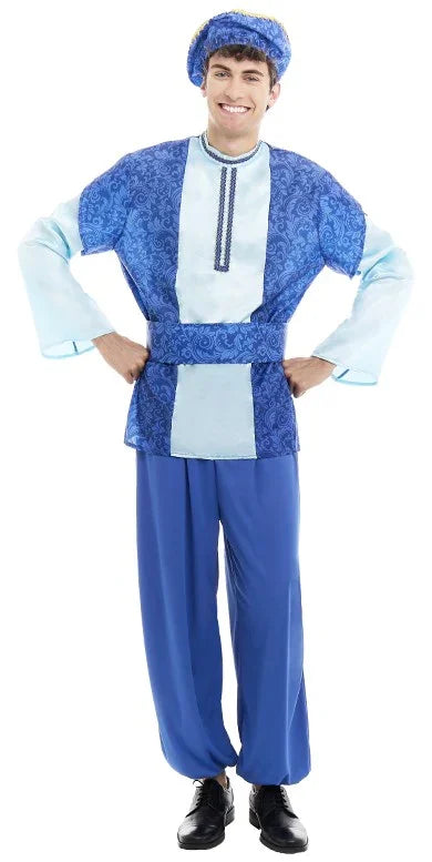 Disfraz de Paje del Rey Melchor Azul para Hombre Pajes Reales Partilandia