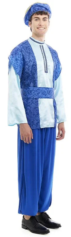 Disfraz de Paje del Rey Melchor Azul para Hombre Pajes Reales Partilandia