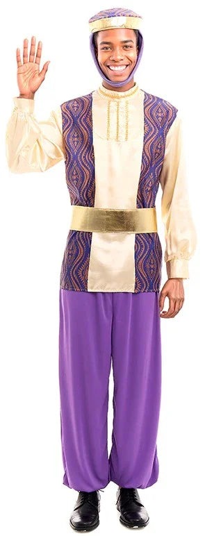 Disfraz de Paje del Rey Baltasar Morado para Hombre Pajes Reales Partilandia