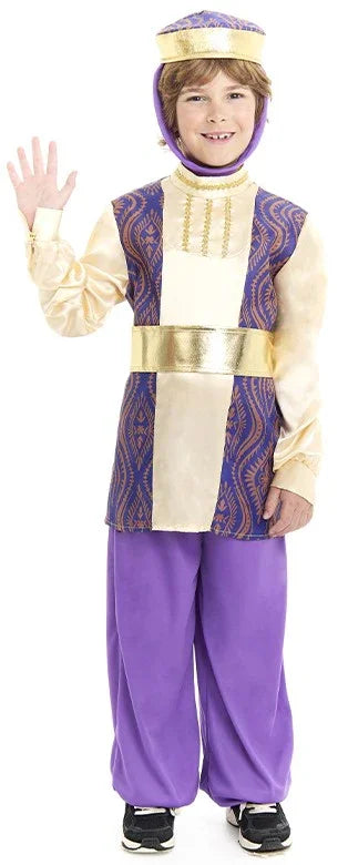 Disfraz de Paje del Rey Baltasar Morado para Niño Pajes Reales Partilandia
