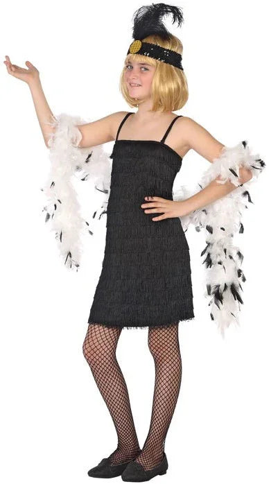 Disfraz de Charlestón Negro para Niña Charleston, Gangster y Años 20 Atosa