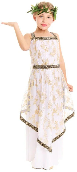 Disfraz de Diosa Griega con Capa para Niña Dioses Romanos y Griegos Partilandia