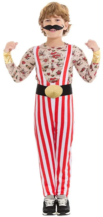 Disfraz de Forzudo Años 20 con Tatuajes para Niño Forzudos Partilandia