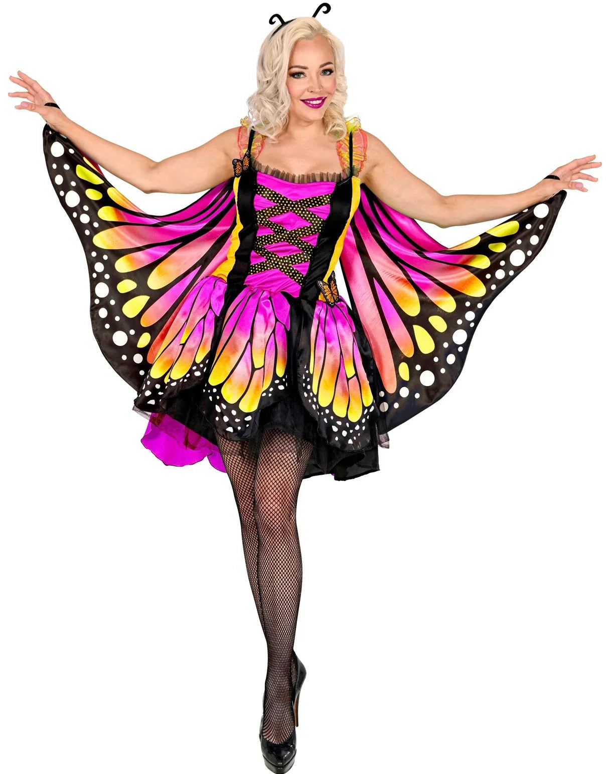 Disfraz de Mariposa Rosa y Amarilla para Mujer Mariposa Widmann